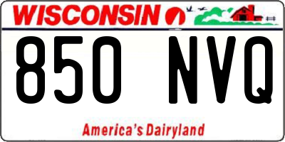 WI license plate 850NVQ