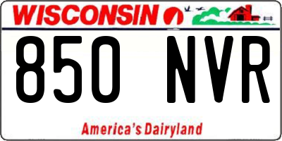 WI license plate 850NVR