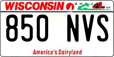 WI license plate 850NVS