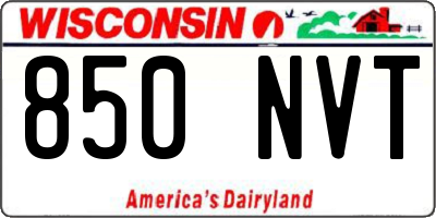 WI license plate 850NVT