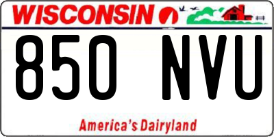 WI license plate 850NVU