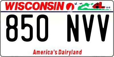WI license plate 850NVV