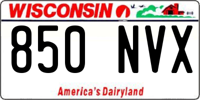WI license plate 850NVX