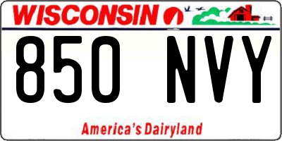 WI license plate 850NVY