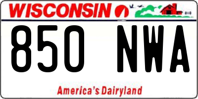 WI license plate 850NWA