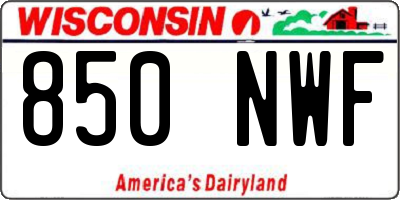 WI license plate 850NWF