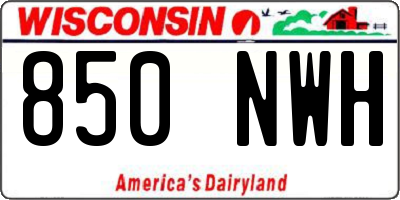 WI license plate 850NWH