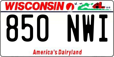 WI license plate 850NWI