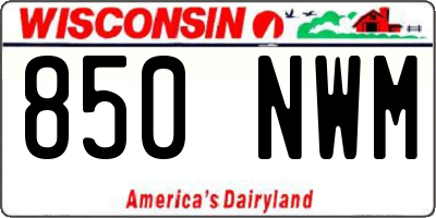 WI license plate 850NWM