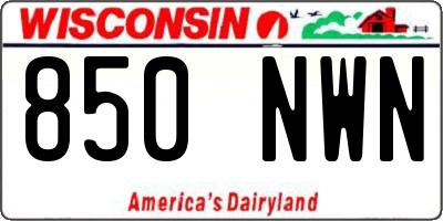 WI license plate 850NWN
