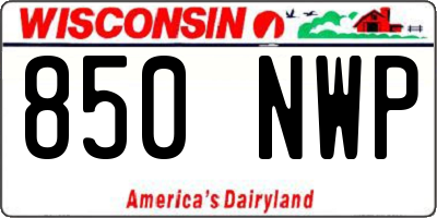 WI license plate 850NWP