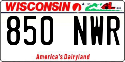 WI license plate 850NWR