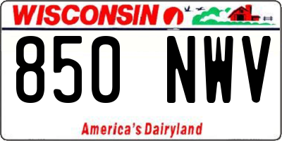 WI license plate 850NWV