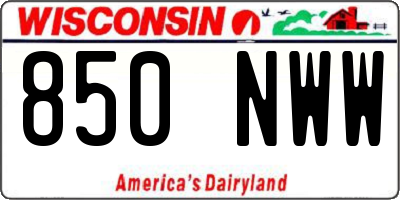 WI license plate 850NWW