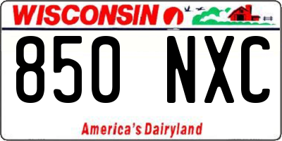 WI license plate 850NXC