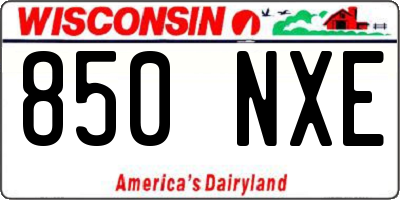 WI license plate 850NXE