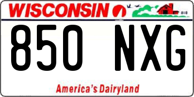 WI license plate 850NXG