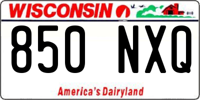 WI license plate 850NXQ
