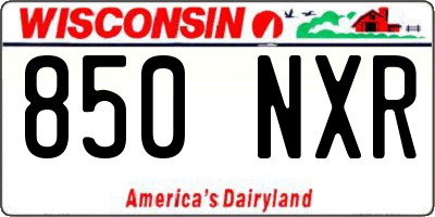 WI license plate 850NXR