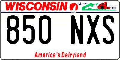 WI license plate 850NXS