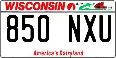 WI license plate 850NXU