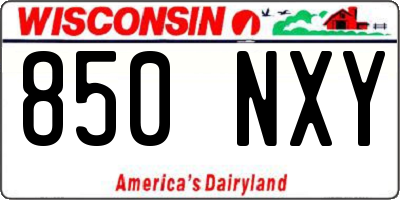 WI license plate 850NXY