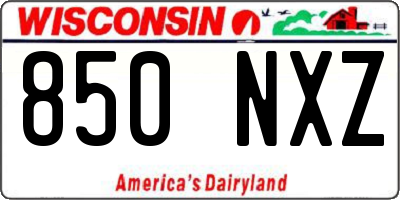 WI license plate 850NXZ