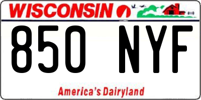 WI license plate 850NYF