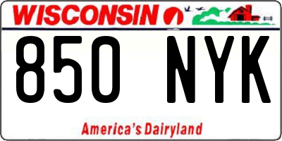 WI license plate 850NYK