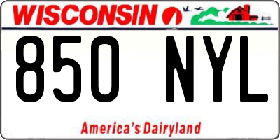 WI license plate 850NYL