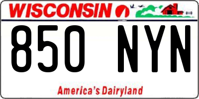WI license plate 850NYN