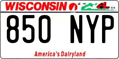 WI license plate 850NYP