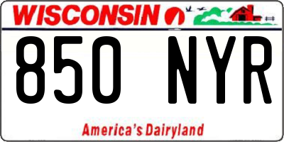 WI license plate 850NYR