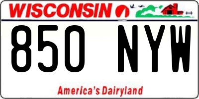 WI license plate 850NYW