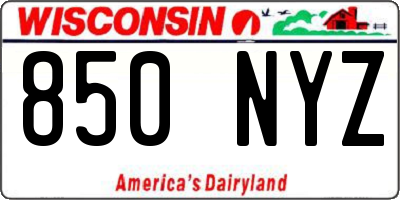 WI license plate 850NYZ