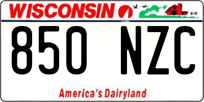 WI license plate 850NZC