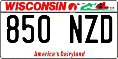WI license plate 850NZD