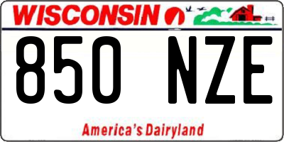 WI license plate 850NZE