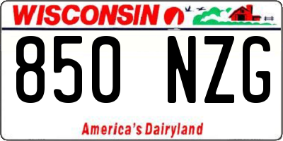 WI license plate 850NZG