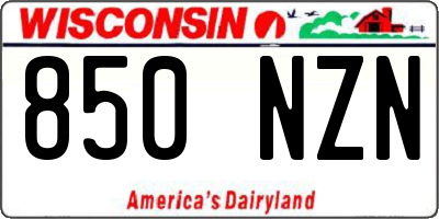 WI license plate 850NZN