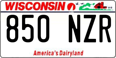 WI license plate 850NZR