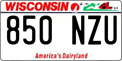 WI license plate 850NZU