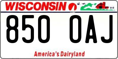 WI license plate 850OAJ