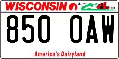 WI license plate 850OAW