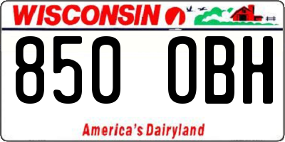 WI license plate 850OBH