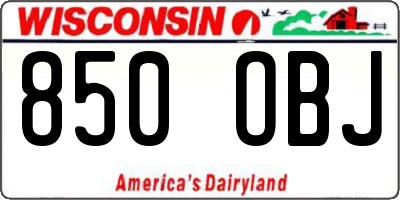 WI license plate 850OBJ