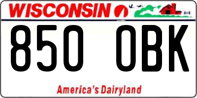 WI license plate 850OBK