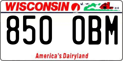 WI license plate 850OBM