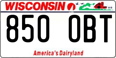WI license plate 850OBT