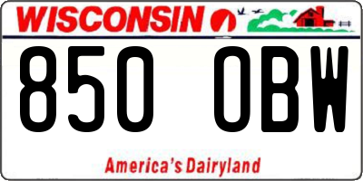 WI license plate 850OBW